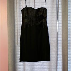 Ribbon Detail Satin Strapless Dress